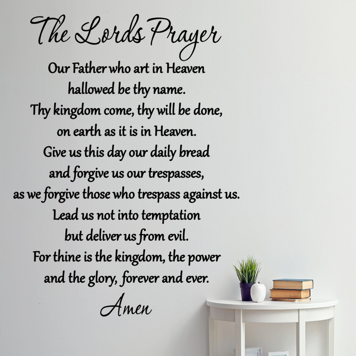 VWAQ The Lord's Prayer Bible Wall Decal Our Father Vinyl Wall Art Scripture Quote Faith Home Christian Decor Stickers - image 1 of 2
