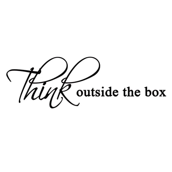 VWAQ Think Outside the Box Wall Quote Decals Office Wall Art Creative Sticker
