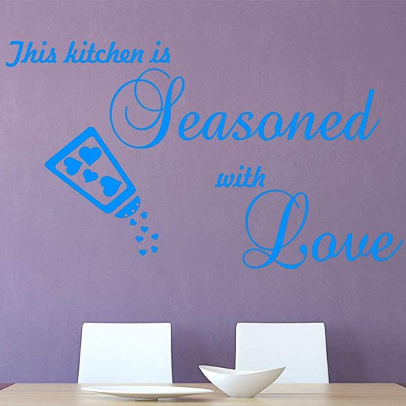 VWAQ This Kitchen is Seasoned with Love Wall Decal Sticker Decor - Dining Room Vinyl Wall Sayings