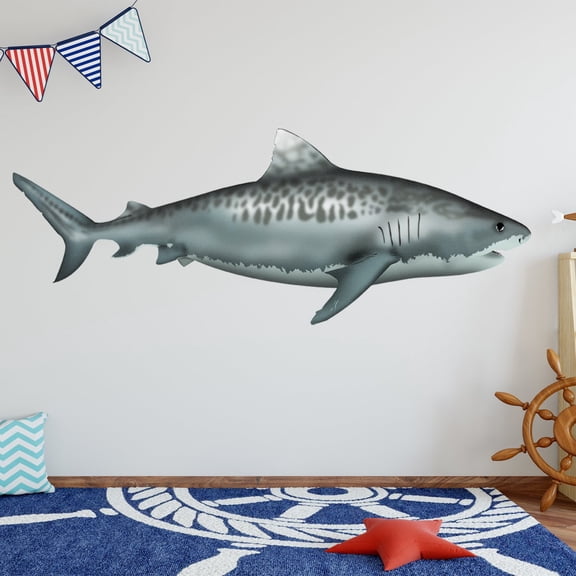 VWAQ Tiger Shark Vinyl Decal | Ocean Animals Wall Stickers - NA03