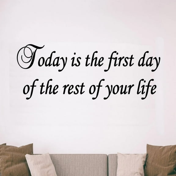 VWAQ Today Is the First Day of the Rest of Your Life Inspirational Vinyl Wall Decals Motivational Home Decor Quote Wall Quotes