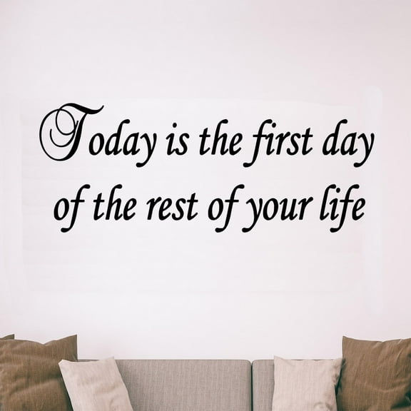 VWAQ Today is the Oldest You've Ever Been and the Youngest You'll Ever Be Inspirational Black Wall Decal (30"W X 16"H)