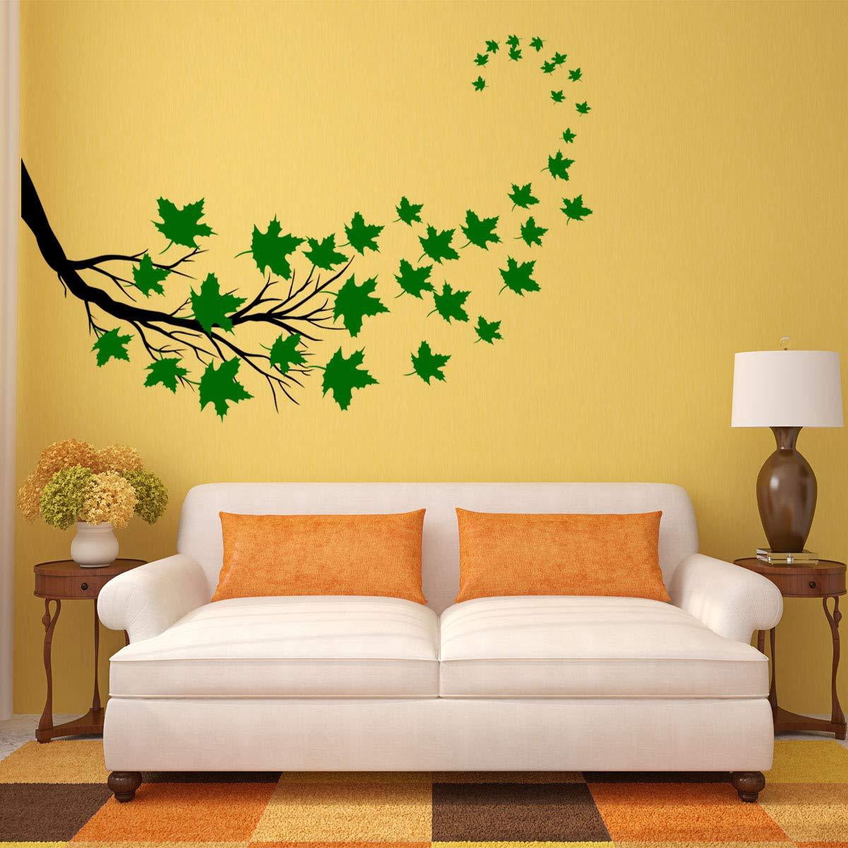 VWAQ Tree Branch Leaves Wall Sticker - Living Room Decal Decor - 37 PCS ...