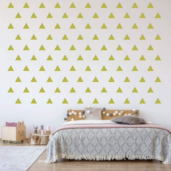 VWAQ Triangle Stickers for Wall Kids Peel and Stick Shapes Vinyl Wall Decals - 100 Pcs