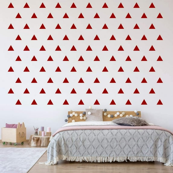 VWAQ Triangle Stickers for Wall Kids Peel and Stick Shapes Vinyl Wall Decals - 100 Pcs