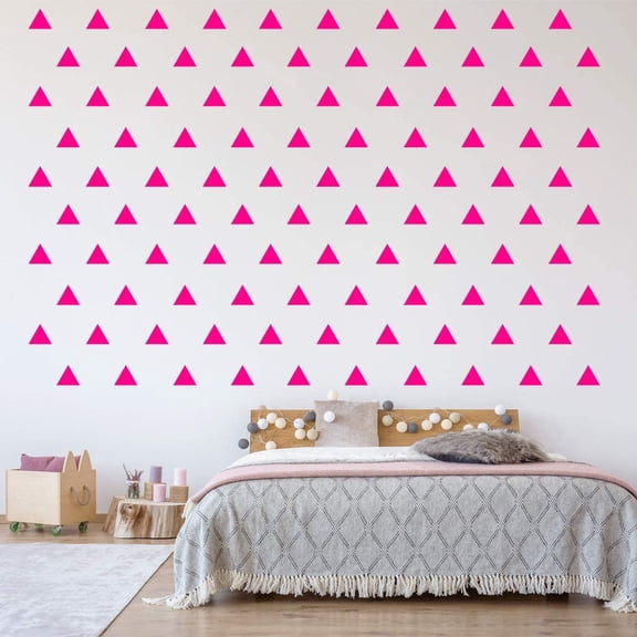 VWAQ Triangle Stickers for Wall Kids Peel and Stick Shapes Vinyl Wall Decals - 100 Pcs