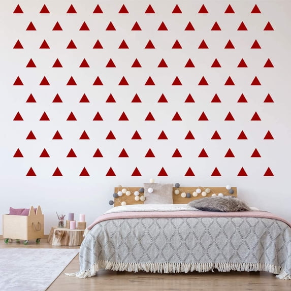 VWAQ Triangle Stickers for Wall Kids Peel and Stick Shapes Vinyl Wall Decals - 100 Pcs