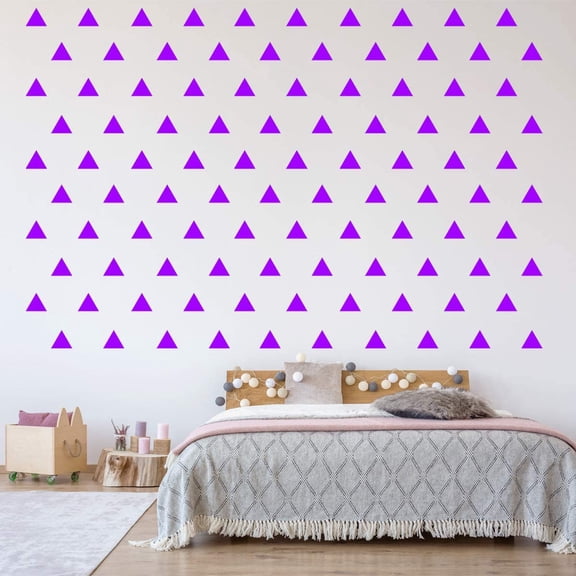 VWAQ Triangle Stickers for Wall Kids Peel and Stick Shapes Vinyl Wall Decals - 100 Pcs