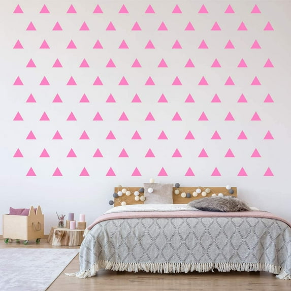 VWAQ Triangle Stickers for Wall Kids Peel and Stick Shapes Vinyl Wall Decals - 100 Pcs