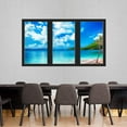 thumbnail image 1 of VWAQ - Tropical Beach 3D Office Window Wall Art Decals Ocean Sticker Seascape Mural - OW19, 1 of 1