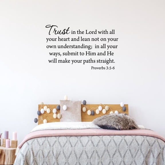 VWAQ Trust In The Lord With All Your Heart #1 Version Lean Not On Your Own Understanding Bible Wall Decal Inspirational - V1