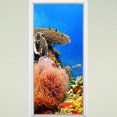 thumbnail image 1 of VWAQ- Underwater Coral Reef Door Mural - Ocean Vinyl Fish Decal Decor - DM7, 1 of 1
