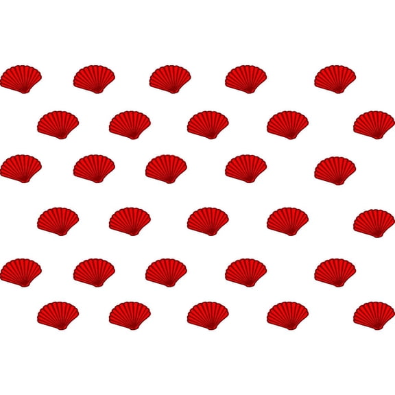 VWAQ Vinyl Wall Art Stickers Decals, Sea Shells Nautical Beach Decor - Peel & Stick VWAQ-POF2 (Red)