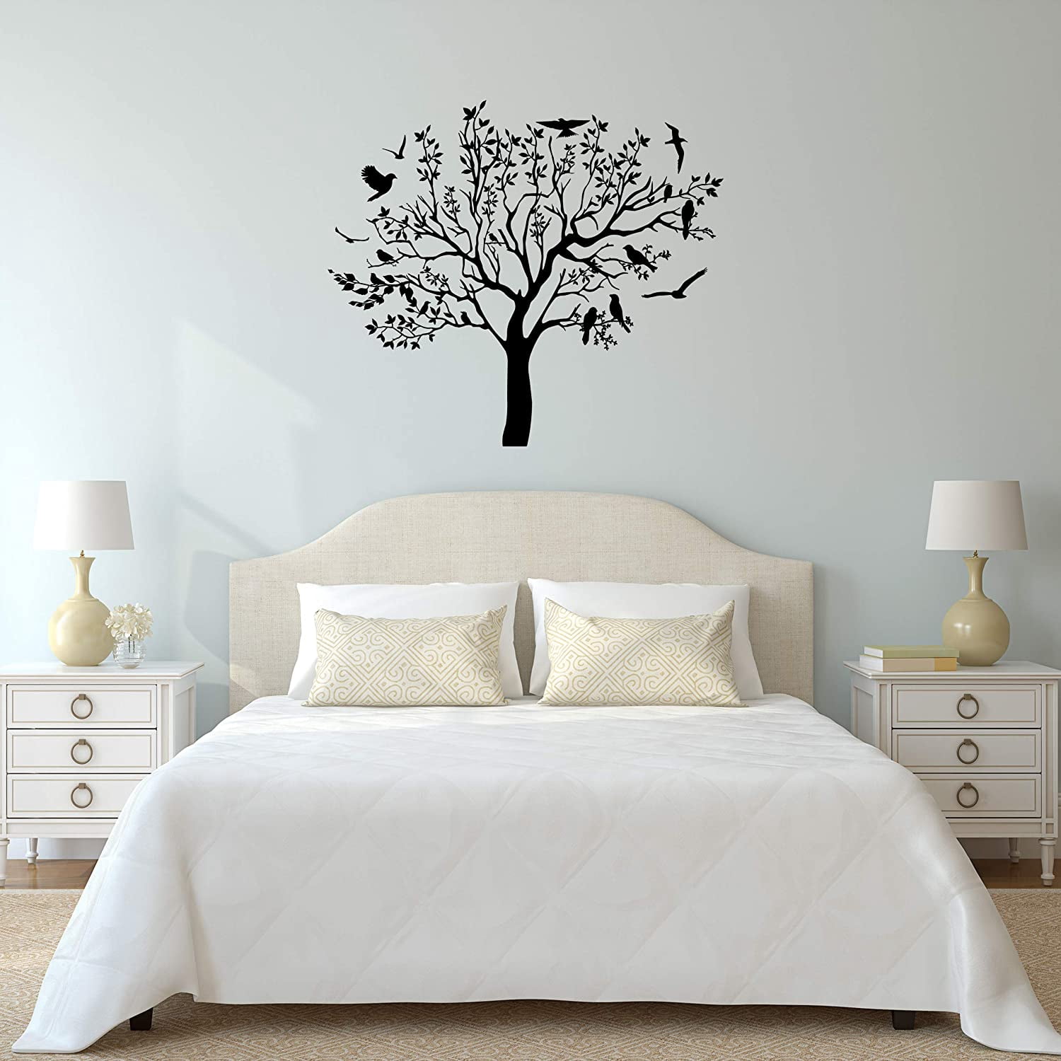 VWAQ Vinyl Wall Decal Tree with Birds Branches Decor Stickers Living ...