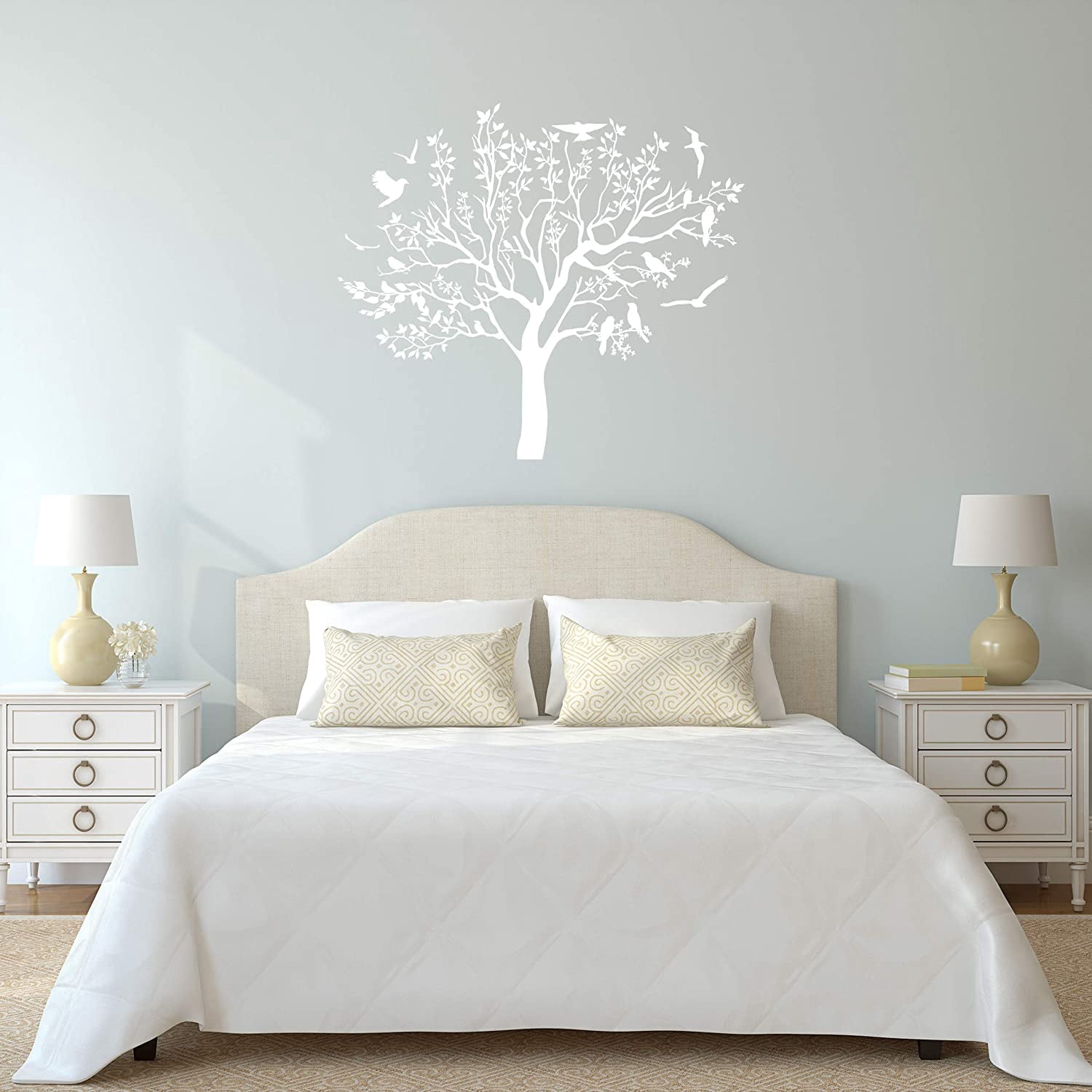 VWAQ Vinyl Wall Decal Tree with Birds Branches Decor Stickers Living ...