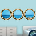 thumbnail image 1 of VWAQ Wall Decal Stickers - Ocean Portholes Decals - Submarine Window VWAQ-SPW1 (14" Diameter, Bronze), 1 of 2