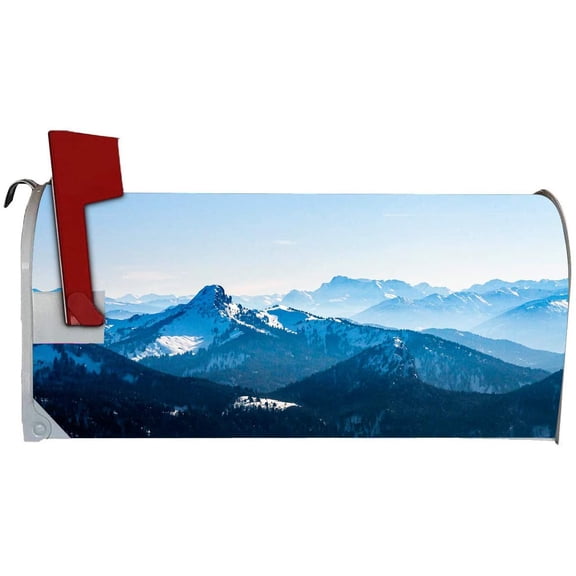 VWAQ Winter Mountain Mailbox Covers Magnetic Snow Decorative Mailbox Wraps - MBM38