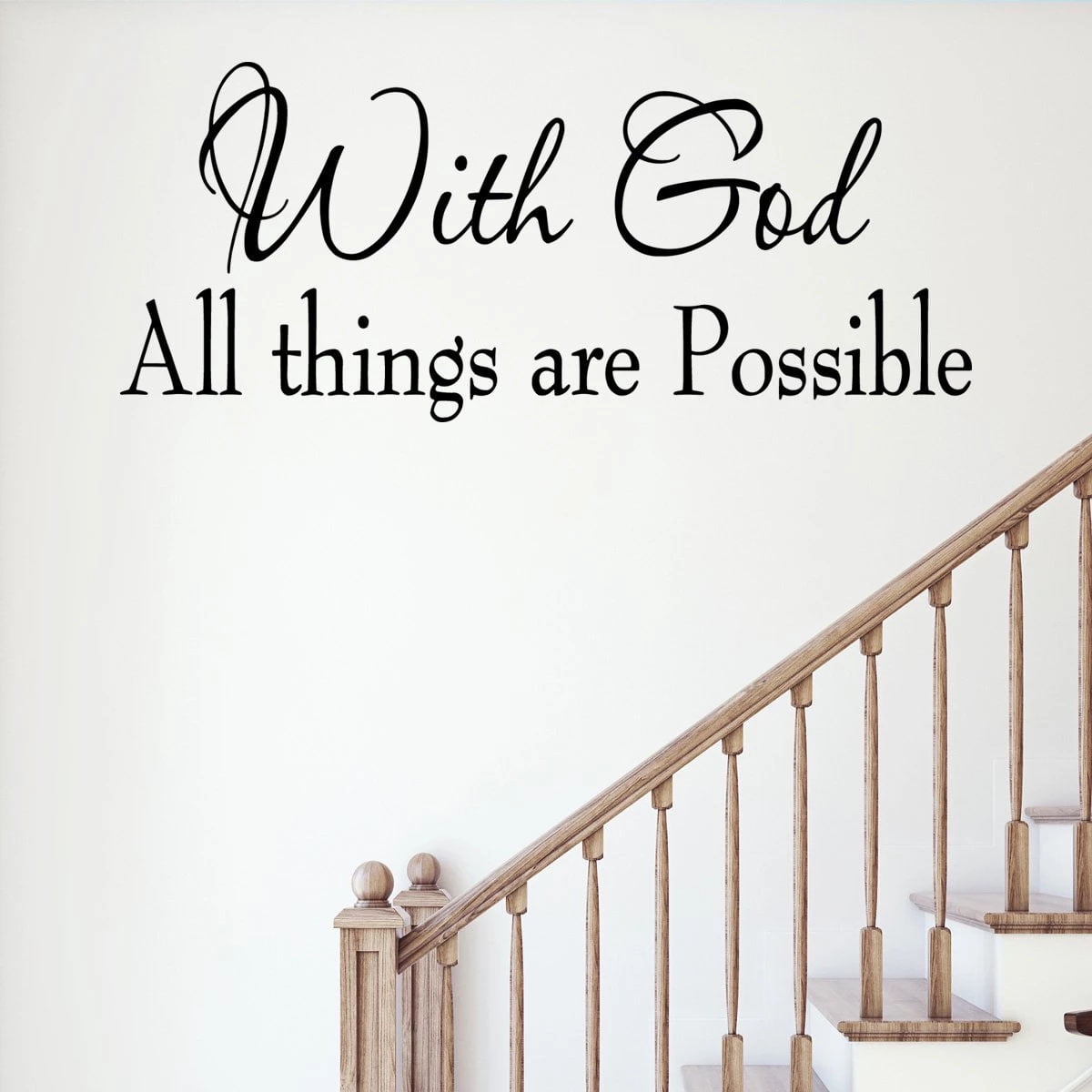 VWAQ With God All Things Are Possible Wall Decal Faith Home Decor