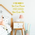 thumbnail image 1 of VWAQ The More You Can Dream The More You Can Do Wall Decal Inspirational Wall Quote Sayings Bedroom Decor Motivational Classroom Wall Art Stickers - 12.5"H X 15"W GOLD, 1 of 1