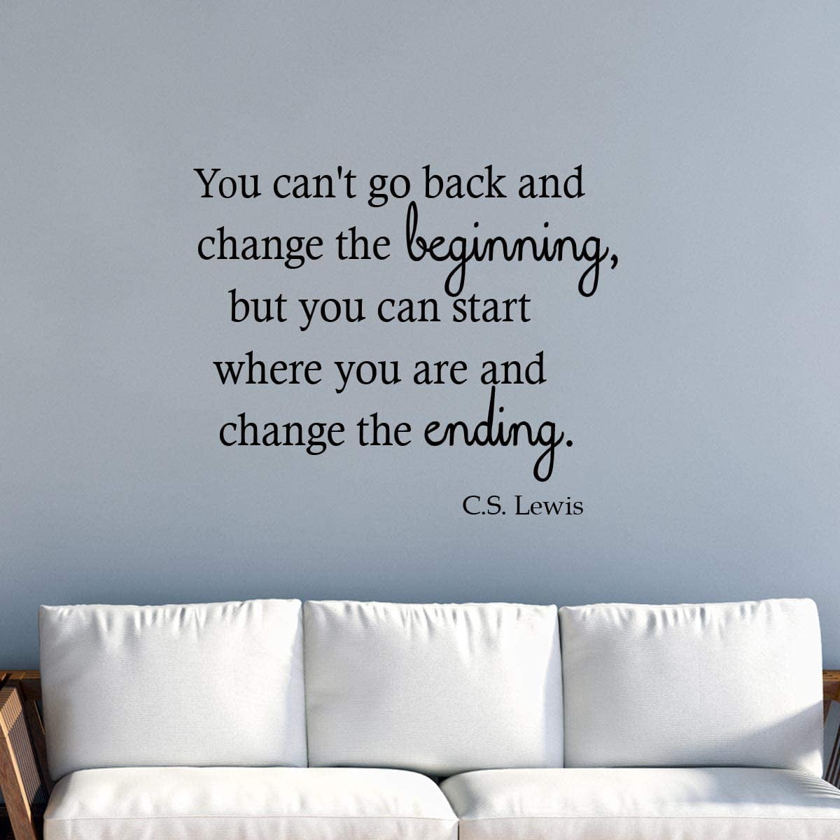 VWAQ Inspirational Wall Decal, You Can't Go Back and Change The ...