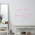 thumbnail image 1 of VWAQ You are Beautiful Wall Decal Inspirational Girls Room Decor - 15"H X 22"W PINK, 1 of 1