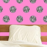 VWAQ Zebra Polka Dot Wall Decals - Zebra Stripe Polka Dots Bedroom Decor Peel and Stick Stickers GD2 (3" Diameter)