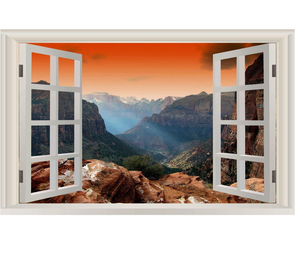 VWAQ Zion National Park Wall Art Decal Sticker - Nature Peel And Stick ...
