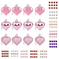 thumbnail image 1 of VWRXBZ 12PCS Heart Ornaments, Plastic Heart Baubles for Christmas Tree, Valentine's Day Wedding Anniversary Hanging Decorations, Glossy Matte Glittery Heart Shaped Decor, 1 of 9