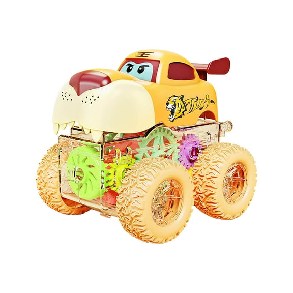 VWRXBZ 3 Inch Off-Road Toy Car with Rotating Gears Stunt Action and Cool Lights for boys Boys No Battery Required