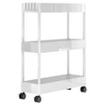 thumbnail image 1 of VWRXBZ Corner Shelf, 15.8 Inch Three Layer Movable Crevice Storage Rack Multi-layer Pulley Storage Rack Thick Plastic Suitable for Bathroom and Kitchen Crevices Shelf Organizer, 1 of 6