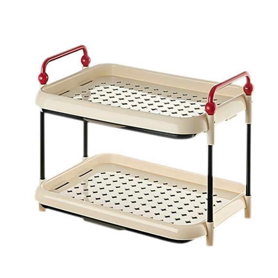 VWRXBZ Corner Shelf, 18.11 Inch Cup Storage Shelf Desktop Mug Organizer Sideboard Teacup Drainer Cream Wind Kitchen Cup Holders Shelf Organizer