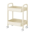 thumbnail image 1 of VWRXBZ Kitchen Shelf, 19.48x14.56x10.62 Inch Two Tier Rolling Cart with Wheels a Practical Cart with Handles and Locking Swivel Casters Suitable for Storage in The Kitchen Office and Bedroom, 1 of 6