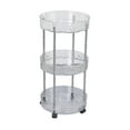 thumbnail image 1 of VWRXBZ Kitchen Shelf, 24.01x11.81x11.81 Inch Three Tier Kitchen Bathroom Living Room Shelf Floor Storage Rack Multi-Layer Transparent Storage Cabinet Movable Trolley Shelf Organizer, 1 of 6