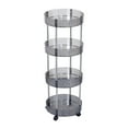 thumbnail image 1 of VWRXBZ Kitchen Shelf, 31.49x11.81x11.81 Inch Four Tier Kitchen Bathroom Living Room Shelf Floor Storage Rack Multi-Layer Transparent Storage Cabinet Movable Trolley Shelf Organizer, 1 of 6