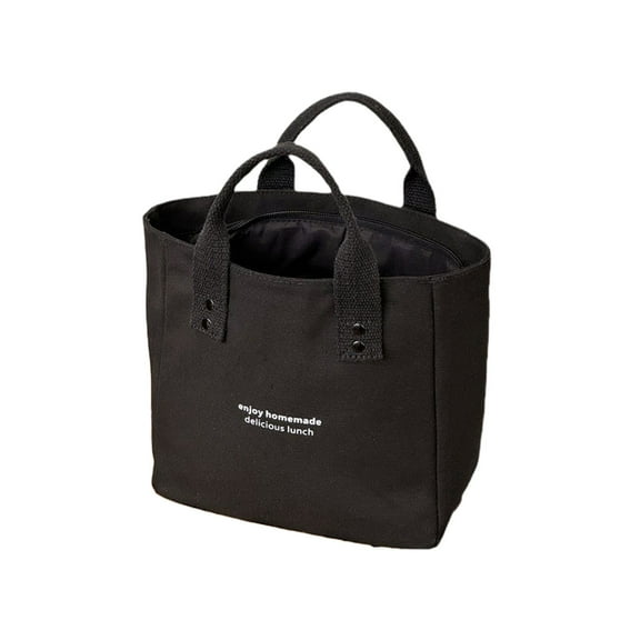 VWRXBZ Lunch Box, Canvas Solid Color Handbag Japanese Bento Office Workers Take Lunch Out Contrast Color Fashion Bag Lunch Box Food Storage