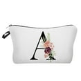 thumbnail image 1 of VWRXBZ Makeup Bag, 7.1x5.3 Inch Flower Letter Makeup Bag Letter Cosmetic Bag Alphabet Initial Makeup Bag Birthday Gifts for Women Mom Friend Bride Bridesmaid Cosmetic Bag Travel Essentials, 1 of 5