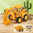 thumbnail image 1 of VWRXBZ Press and Go Engineering Vehicle Toy, 5.9 Inch Yellow Plastic Construction Car with Sliding Action, Interactive Educational Toy for boys boys Learning Motor Skills, 1 of 7