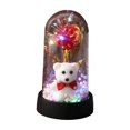thumbnail image 1 of VWRXBZ Rose Bear LED Night Light 6.1 Inch Valentine's Day Gift Romantic Preserved Flower in Glass Dome with Bow Decor for Bedroom Desktop Home Decor, 1 of 7