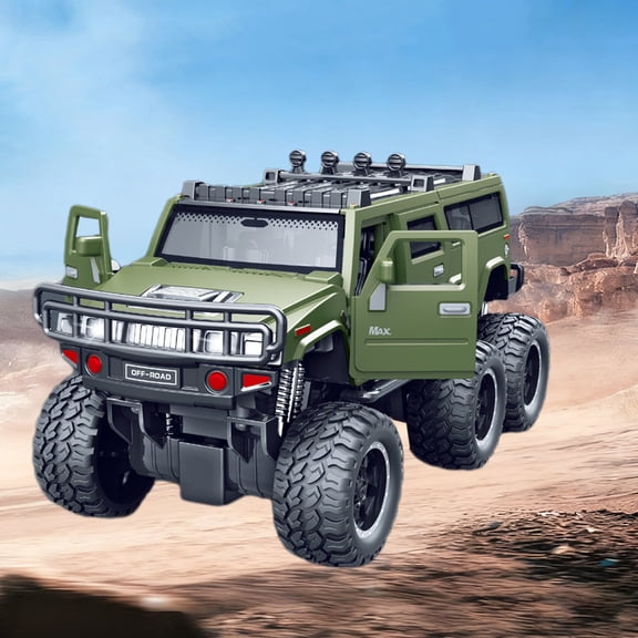 VWRXBZ Six-Wheel Off-Road SWAT Toy Car with Sound Light and Inertia Drive Openable Doors and Hood Spring Suspension 6.7x3.5x3.4 Inch Plastic Model for Boys Educational Gift