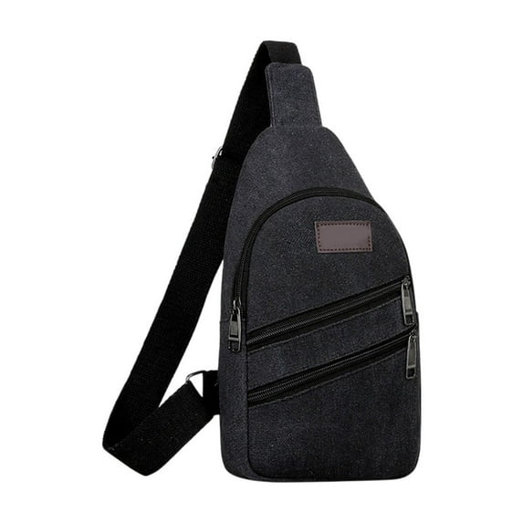 VWRXBZ Sling Bag, 11.81x6.69x1.97 Inch Thickened Zipper Outdoor Canvas Chest Bag Men's Chest Bag Hiking Backpack Multipurpose Crossbody Chest Bag Messenger Bag Men's and Women's Chest Bag