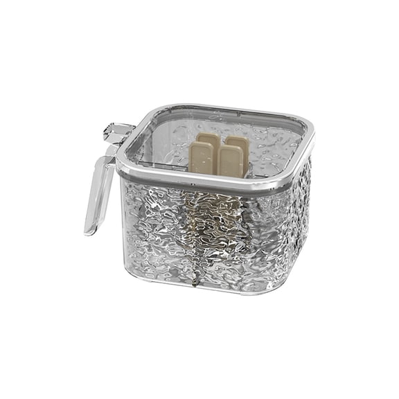 VWRXBZ Spice Jar, 3.74x3.46x3.42 Inch Glacier Pattern Seasoning Jar Household Seasoning Condiments MSG Seasoning Box Shaker Kitchen Seasoning Jar Storage Box Home Decor