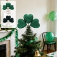 thumbnail image 1 of VWRXBZ St. Patrick's Day Shamrock Tree Topper Decoration Plastic 9 Inch Clover Tree Topper with Spring Base for Christmas Tree Party Home Holiday Decor, 1 of 9