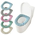 thumbnail image 1 of VWRXBZ Toilet Seat Cover, 17.7x13.8 Inch Bathroom Soft Thicker Warmer Stretchable Washable Cloth Cover Pads Winter Accessory, 1 of 6