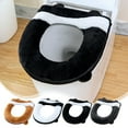 thumbnail image 1 of VWRXBZ Toilet Seat Cushion, Universal Washable Knitted Toilet Seat Cover, Easy Install & Remove with Handle, 43x36cm, Polyester Fiber, for Home & Travel, 1 Piece, 1 of 7