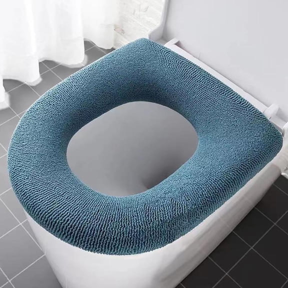 VWRXBZ Toilet Seat Cover, Toilet Seat Cushion Thickened Toilet Cover Knitted Toilet Seat Cushion Washable Household Toilet Cover Winter Warm Toilet Seat Cover Mat