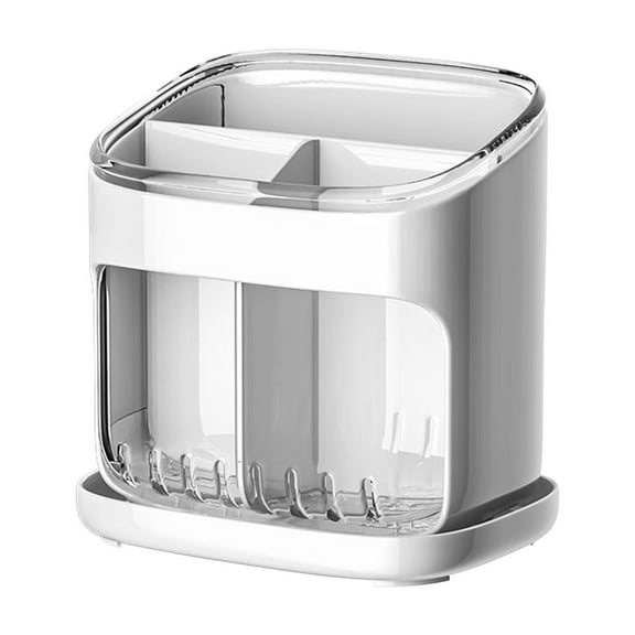 VWRXBZ Utensil Organizer, 6.73x6.53x4.92 Inch Chopstick Storage Box Kitchen Large Capacity Drainage Organizer Tube Large Compartment Lazy Corner Cutlery Organizer Easy to Clean Tilt Home Decor