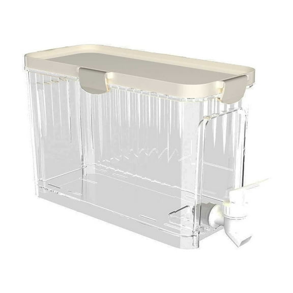 VWRXBZ Water Pitcher, 8.85x6.49x4.4 Inch Refrigerator Drink Dispenser Fridge Cold Kettle Jar 3.5l Transparent Leak Proof Beverages Storage Container with Spigot and Lid Drink Bucket for Juices Iced