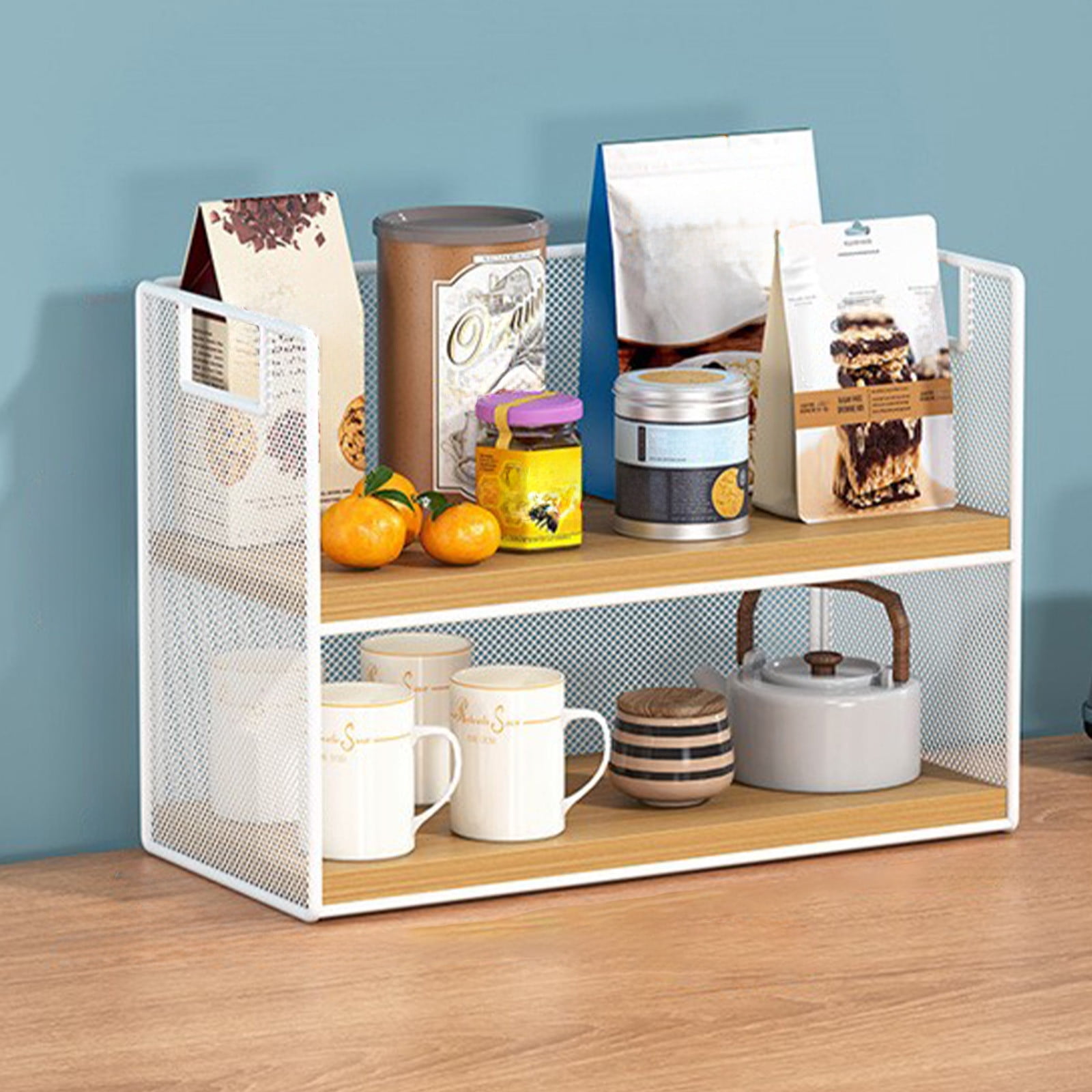 VWRXBZ Wire Shelf, 11.8x6.3x9.8 Inch Dining Table Organizer Snack Shelf ...