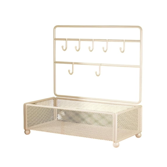 VWRXBZ Wire Shelf, 9.4x5.5x12.4 Inch Jewelry Rack Organizer Desktop Trinket Display Rack Desktop Shelf Hangable Shelf Iron Shelf Organizer