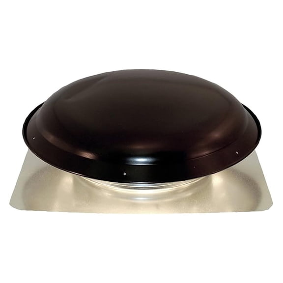 VX25BLK Static Galvanized Steel Dome and Flange Roof Vent, Black